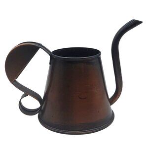 Retro Antiqued Copper Indoor Plant Watering Can Long Spout Curved Handle Mexico